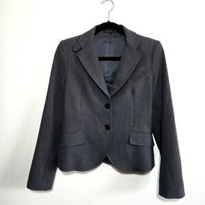 THEORY I US 6 95% wool blend blazer suit jacket I dark grey